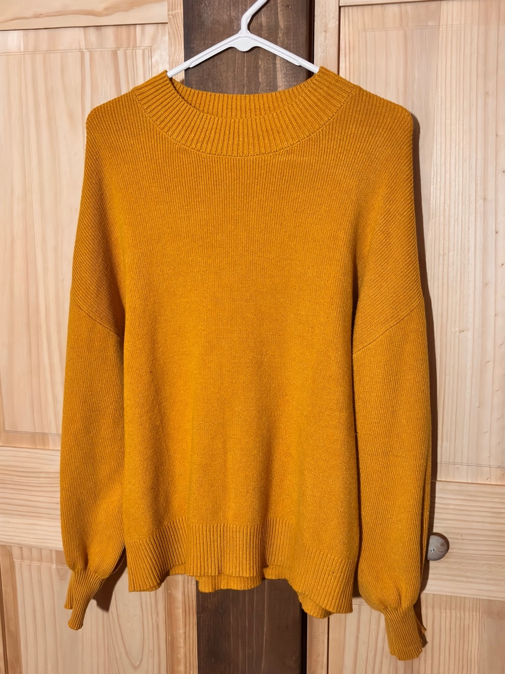 Mustard Crewneck Knit Sweater - Classic Pullover